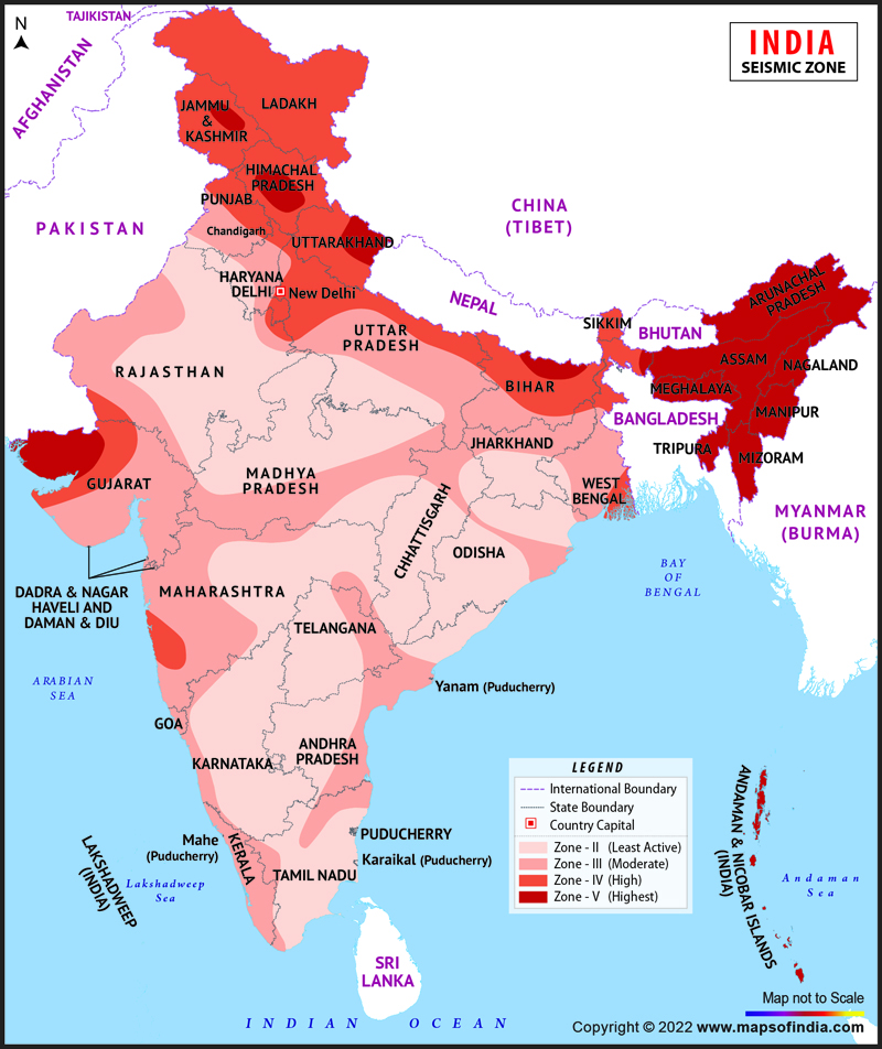Earthquake Zones in India