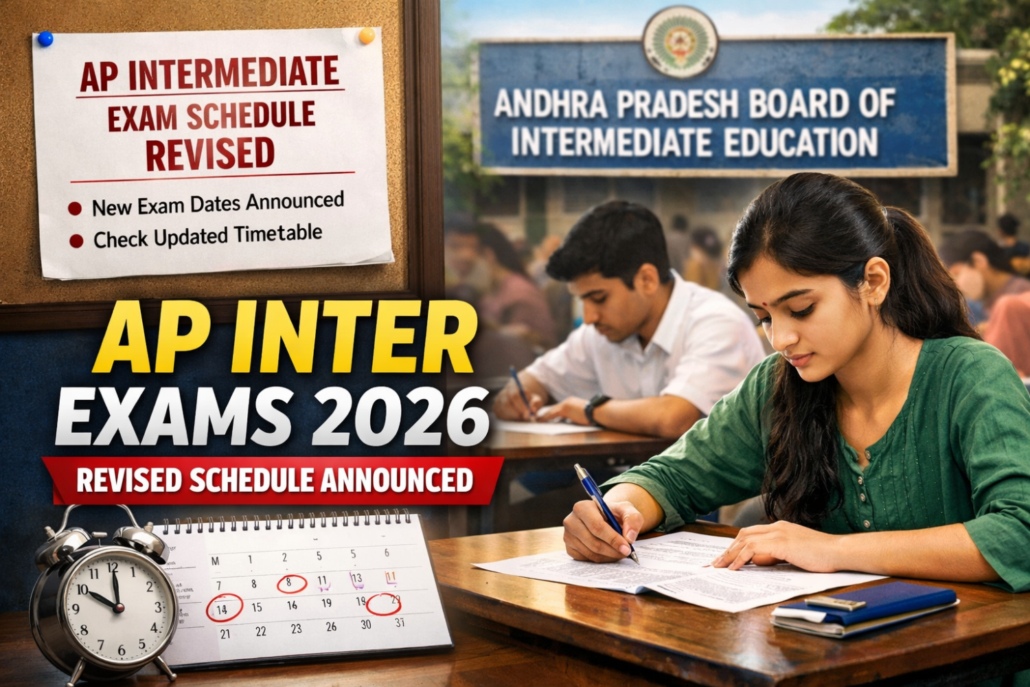 AP Inter Exams 2026: Revised Exam Schedule Released – Check Changed Dates