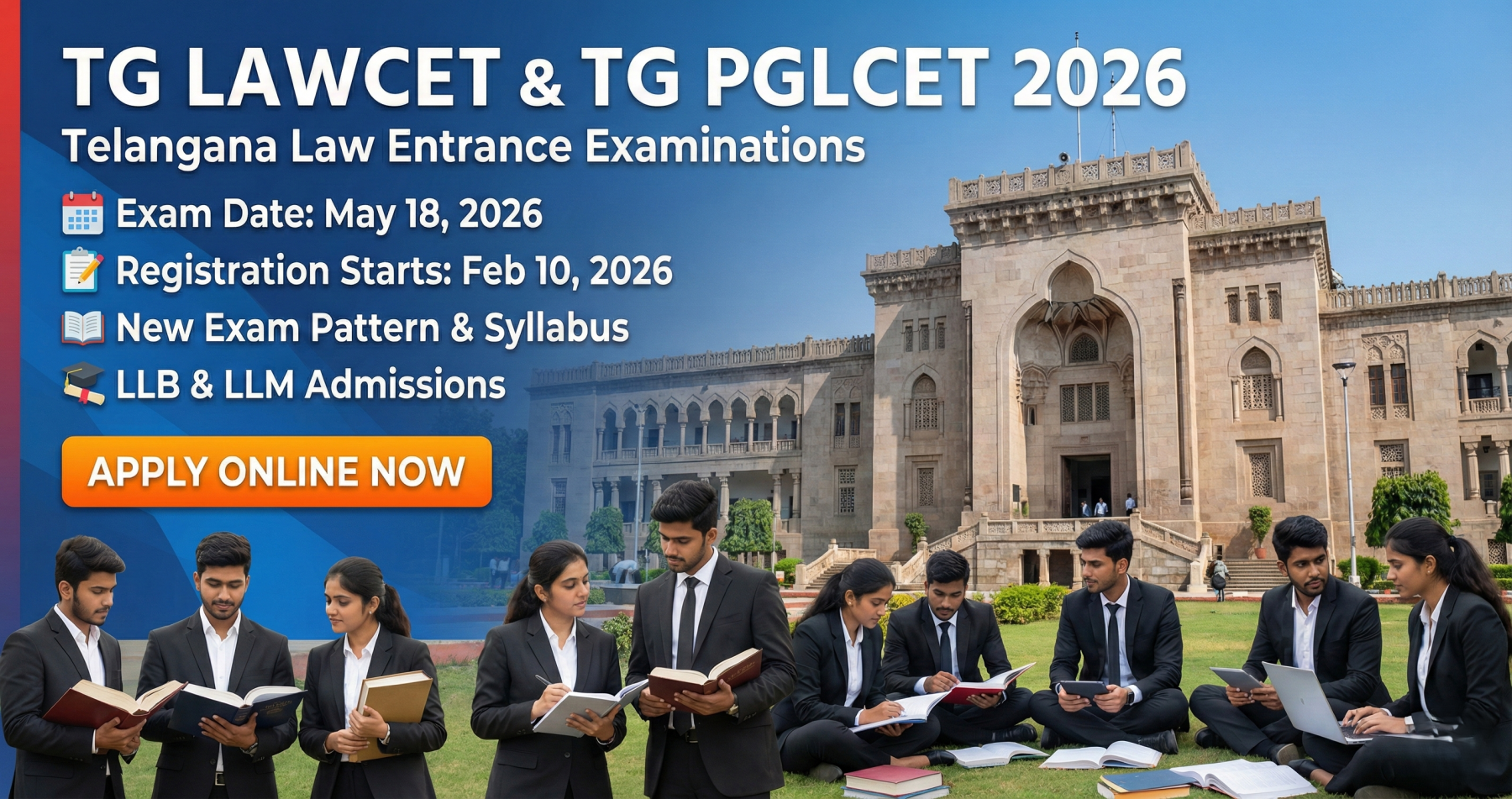 TG LAWCET 2026 Notification Released: Exam Pattern, Syllabus, Application Link, FAQs & Complete Details