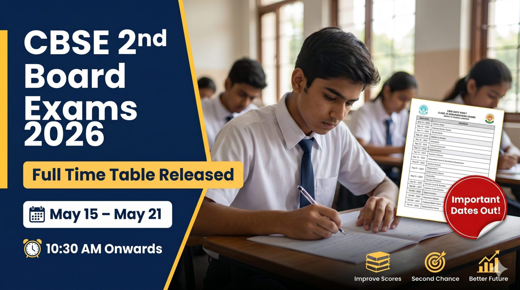 CBSE 2nd Board Exams 2026 Full Timetable, Eligibility Criteria, Benefits & Important Guidelines