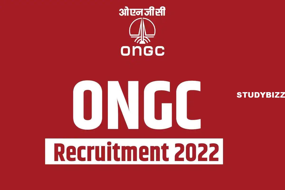 ONGC Recruitment 2022 : Apply online for 922 Non-Executive vacancies