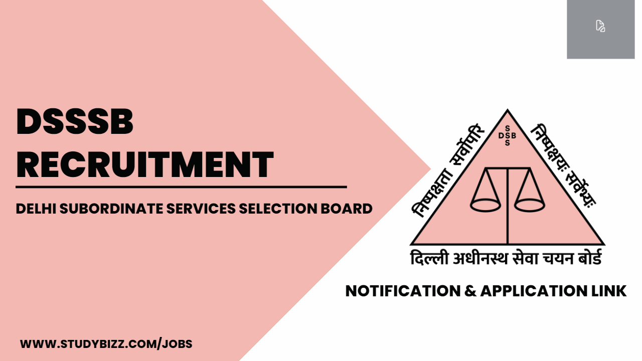 DSSSB Recruitment 2023 for 863 Manager, Pharmacist and other competitive posts