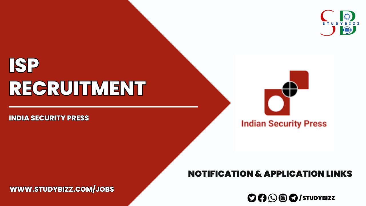 ISP Recruitment 2023 for 108 Junior Technician and Welfare Officer Posts