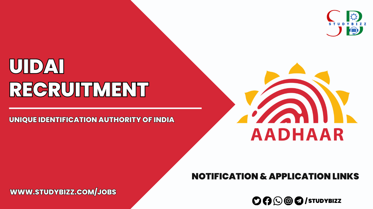 UIDAI Recruitment 2023 for 10 Deputy Director (Tech), Assistant Director, Technical Officer, Assistant Technical Officer Posts
