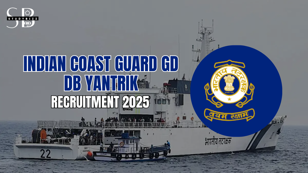 Indian Coast Guard GD DB Yantrik Recruitment 2025 Notification out for 630 Posts