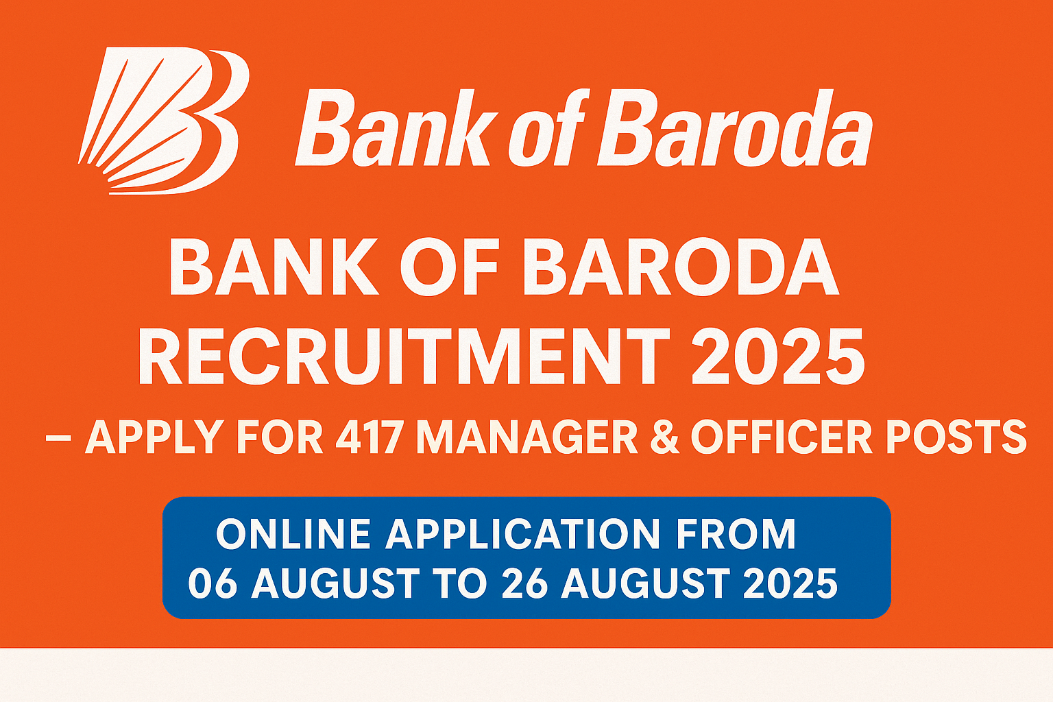 Bank of Baroda Recruitment 2025 – Apply for 417 Manager & Officer Posts
