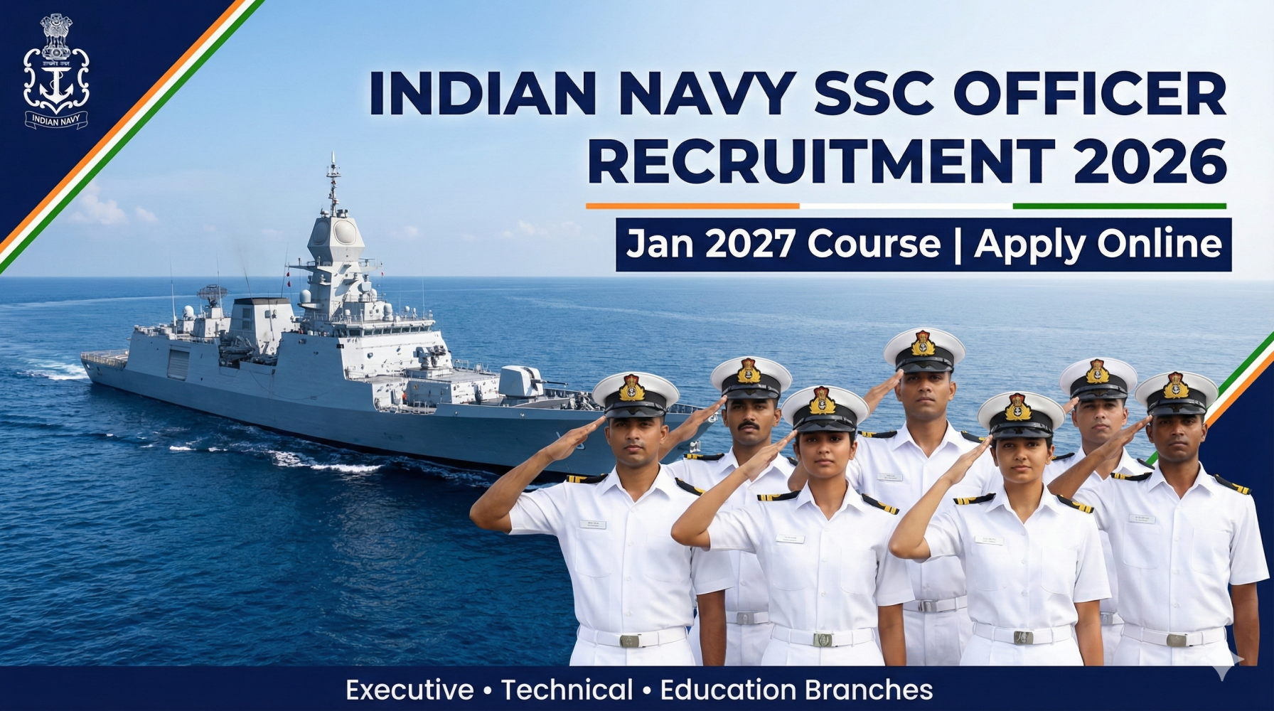 Indian Navy SSC Officer Recruitment 2026 – Apply Online for Jan 2027 Course