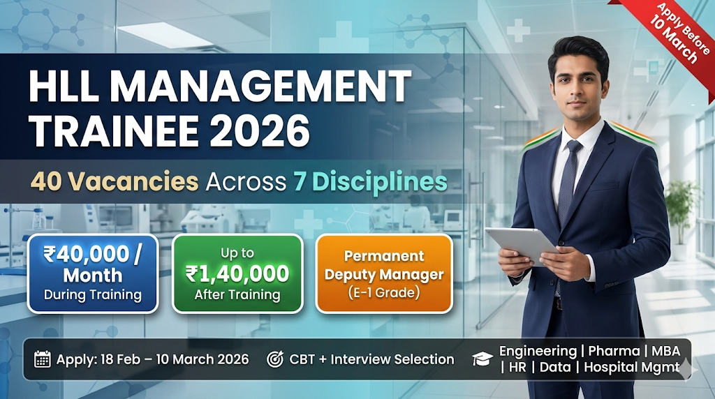 HLL Management Trainee Recruitment 2026: Apply Online for 40 Posts | Salary ₹40,000 – ₹1,40,000