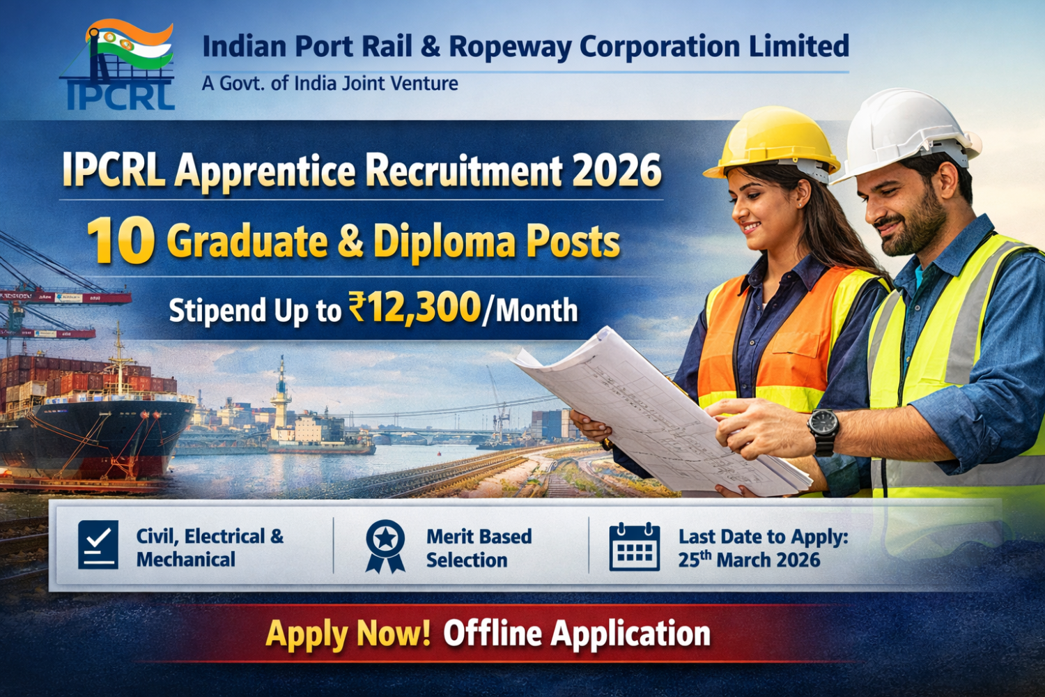 IPCRL Apprentice Recruitment 2026: Apply for 10 Graduate & Diploma Posts | Stipend Up to ₹12,300 3 IPCRL Apprentice Recruitment 2026: Apply for 10 Graduate & Diploma Posts | Stipend Up to ₹12,300
