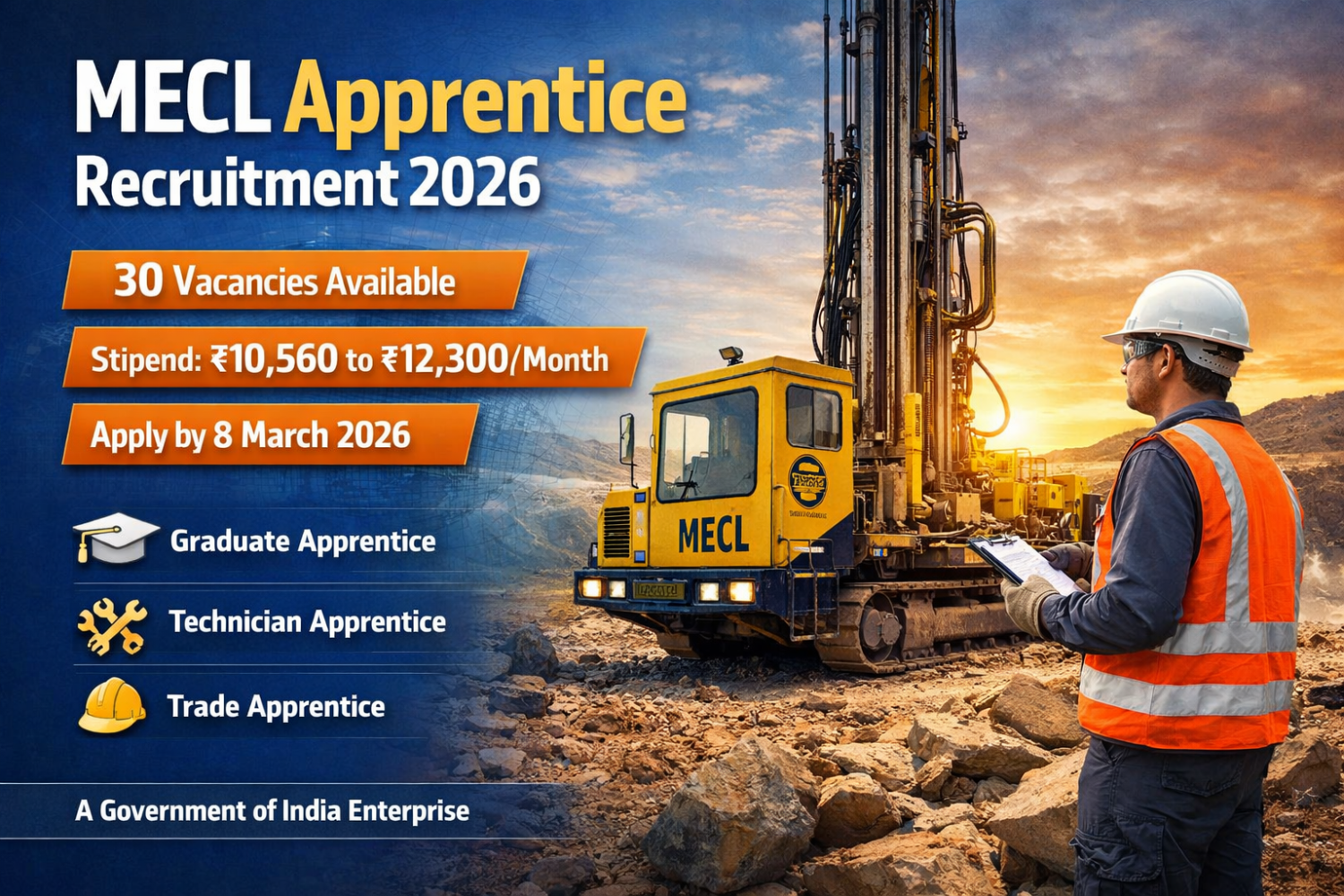 MECL Apprentice Recruitment 2026: 30 Vacancies, Stipend Up to ₹12,300/Month 4 MECL Apprentice Recruitment 2026: 30 Vacancies, Stipend Up to ₹12,300/Month