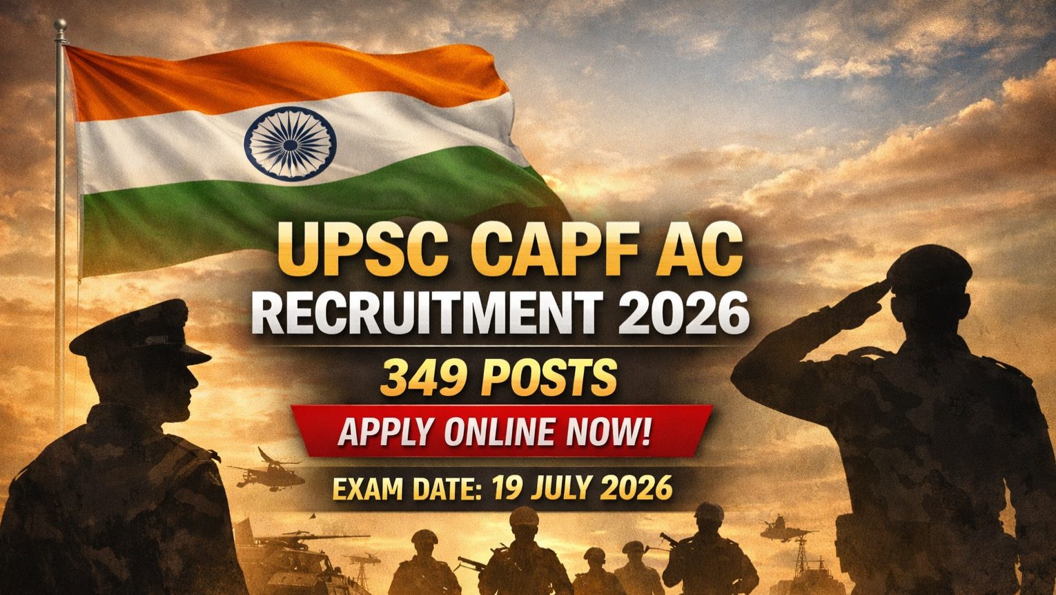 UPSC CAPF AC Recruitment 2026 Notification Out – Apply Online for 349 Assistant Commandant Posts