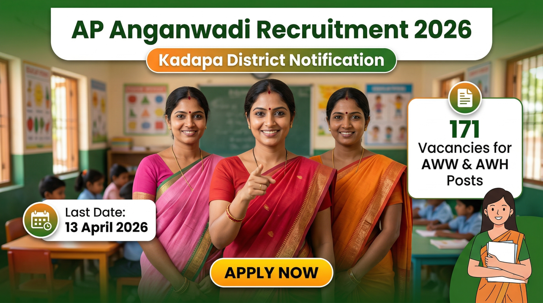 AP Anganwadi Recruitment 2026 Kadapa District – Apply for AWW & AWH Jobs | Full Details