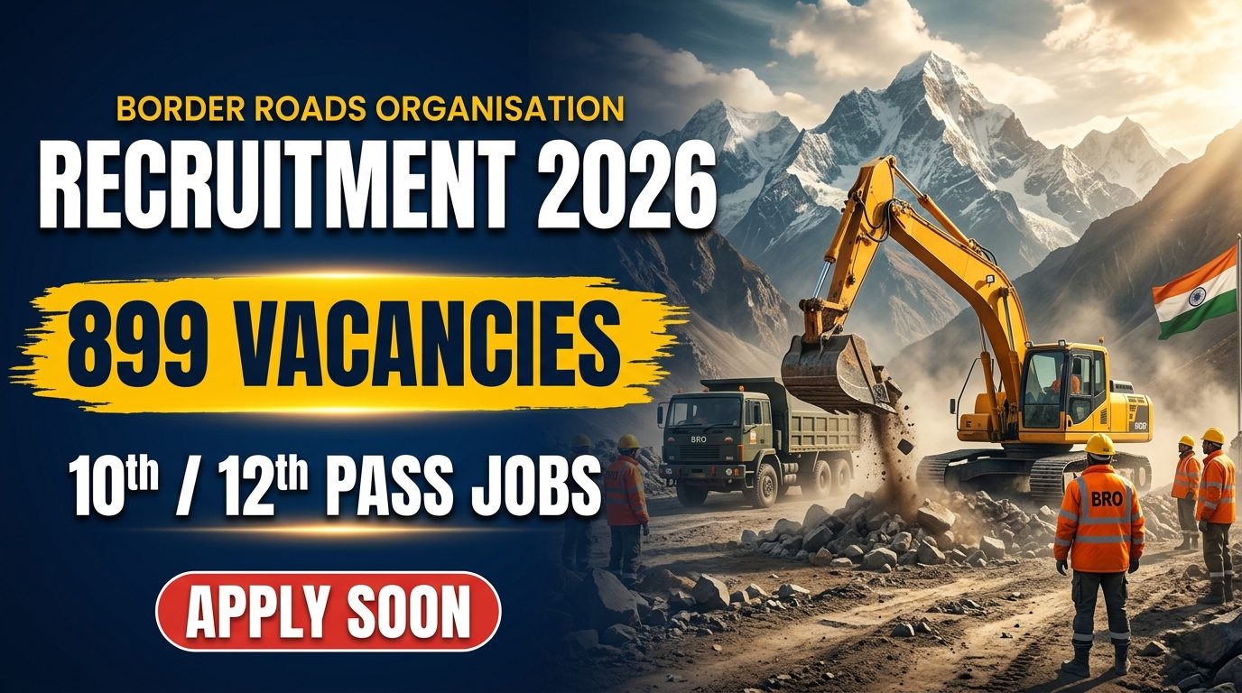 BRO Recruitment 2026 Notification Out (899 Posts) – Apply Online, Eligibility, Salary, Full Details