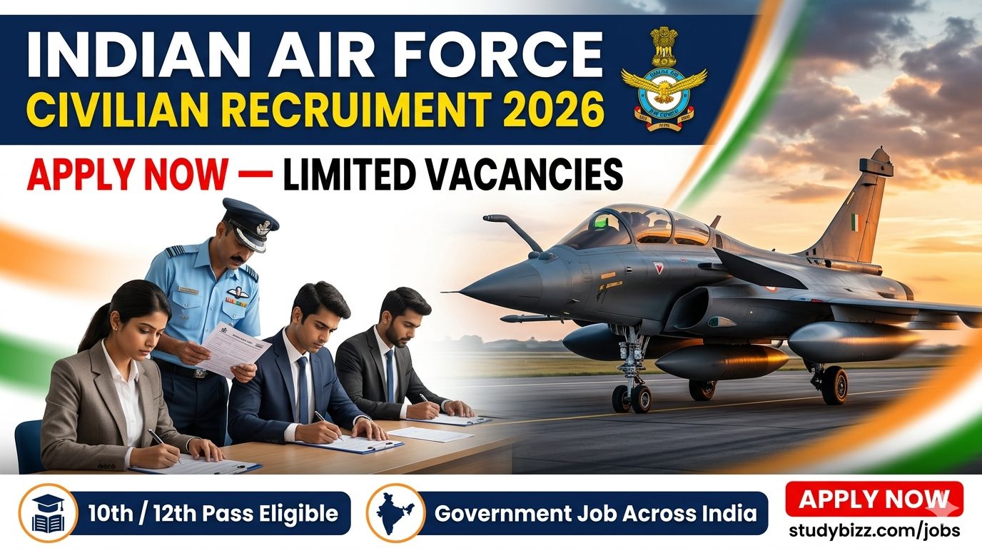 IAF Civilian Recruitment 2026 Notification Out – Apply for LDC, Hindi Typist & Driver Posts