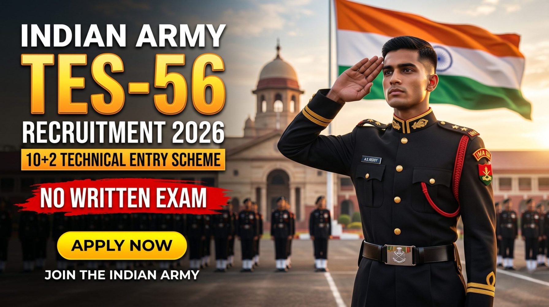 Indian Army TES-56 Recruitment 2026: Apply Online for 10+2 Technical Entry Scheme (Jan 2027)