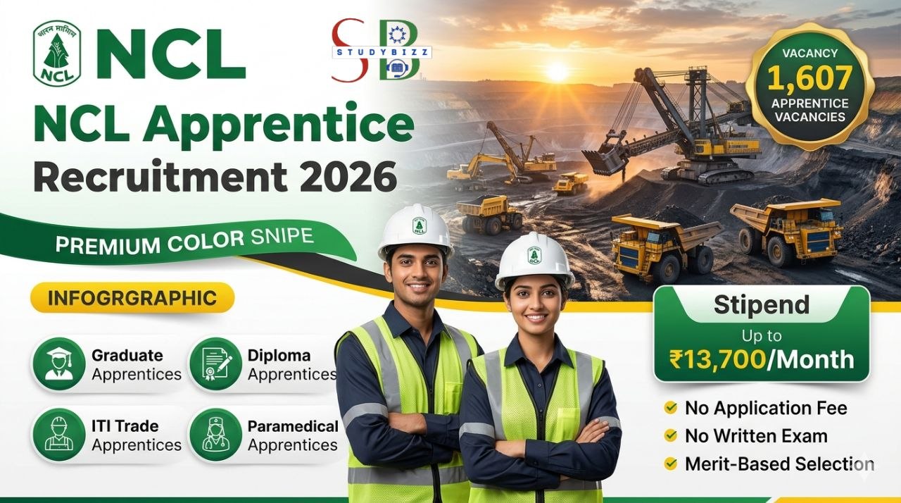 NCL Apprentice Recruitment 2026: Apply Online for 1,607 Graduate, Diploma, ITI & Paramedical Apprentice Posts – Stipend Up to ₹13,700