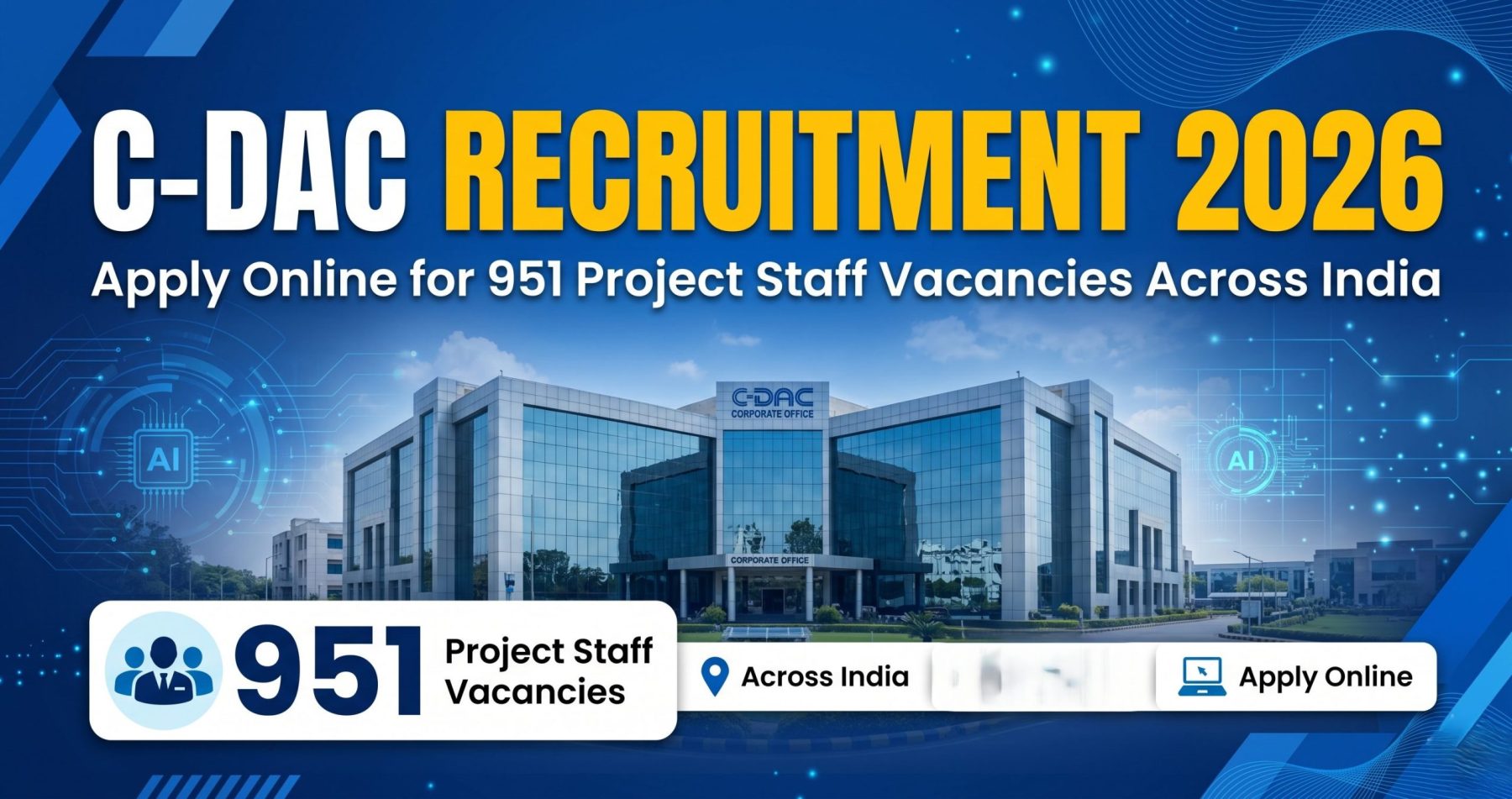 C-DAC Recruitment 2026: Apply Online for 951 Project Staff Vacancies Across India