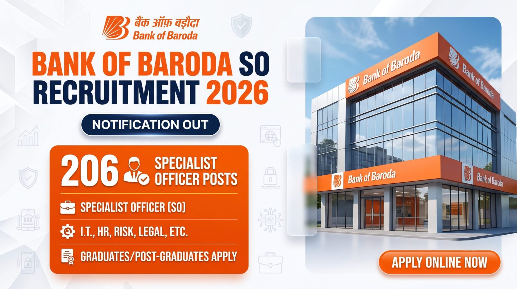 Bank of Baroda SO Recruitment 2026 Notification Out: Apply Online for 206 Specialist Officer Posts 1 Bank of Baroda SO Recruitment 2026 Notification Out: Apply Online for 206 Specialist Officer Posts