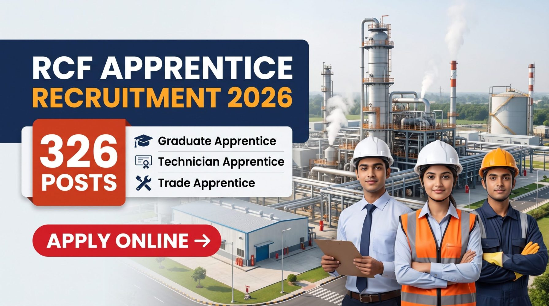 RCF Apprentice Recruitment 2026: 326 Posts, Apply Online, Eligibility, Stipend & Selection Process