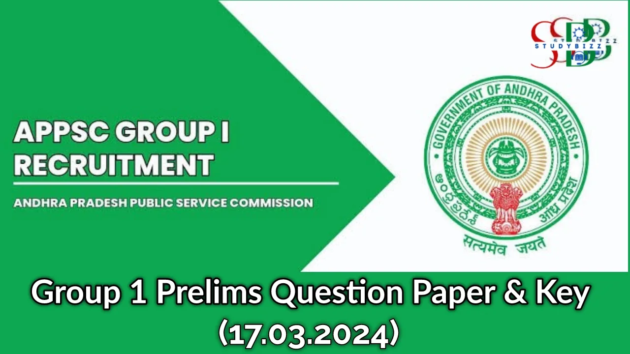 APPSC Group 1 Prelims Question Paper 2024 and Key Download