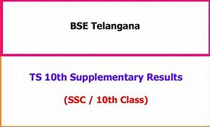 Telangana SSC Supplementary Results 2024