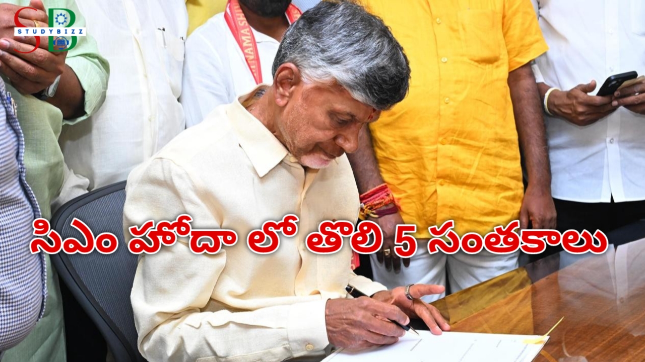 చంద్రబాబు 5 సంతకాలు, మెగా డీఎస్సీ, పెన్షన్, అన్న క్యాంటీన్లు..