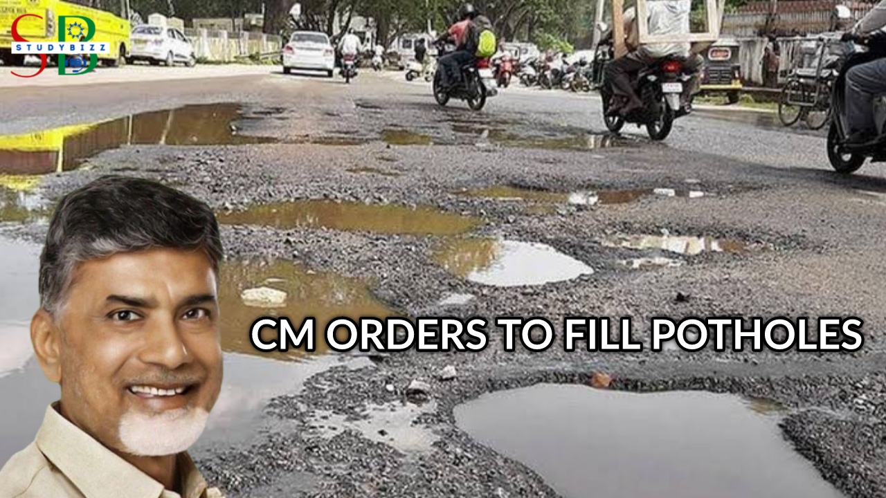 Naidu orders to fill the potholes on roads in AP