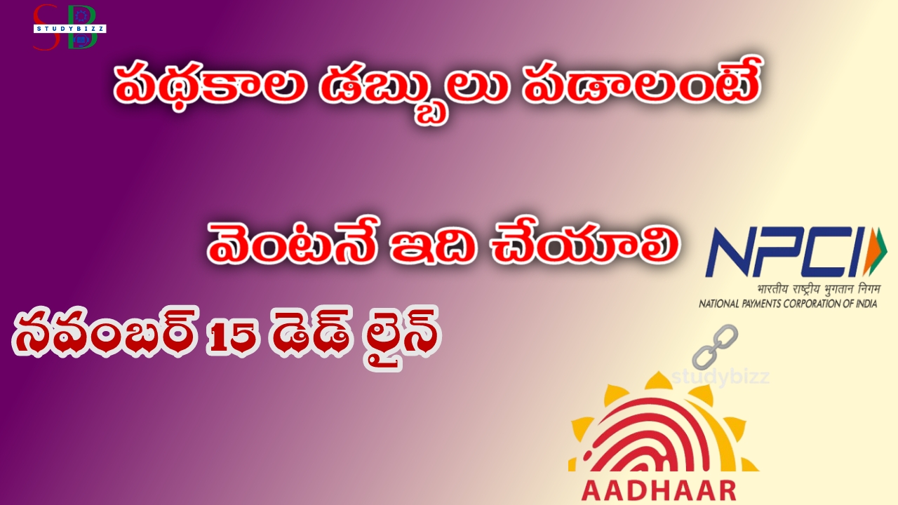 పథకాల డబ్బులు పొందాలంటే NPCI తప్పనిసరి, నవంబర్ 15 డెడ్ లైన్