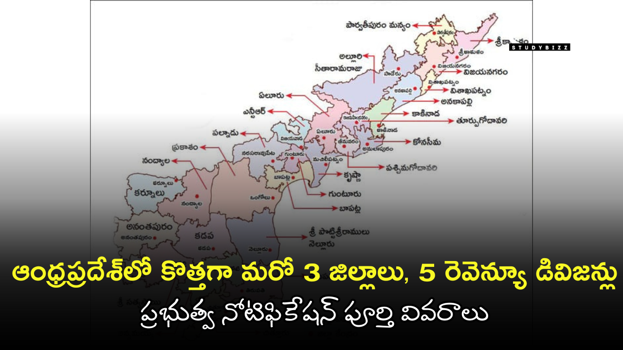ఆంధ్రప్రదేశ్‌లో కొత్తగా మరో 3 జిల్లాలు, 5 రెవెన్యూ డివిజన్లు: ప్రభుత్వ నోటిఫికేషన్ పూర్తి వివరాలు