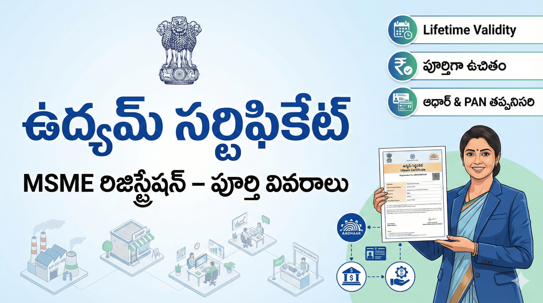 Udyam Certificate Process – ఉద్యమ్ సర్టిఫికేట్ (MSME రిజిస్ట్రేషన్) పూర్తి వివరాలు – తెలుగులో