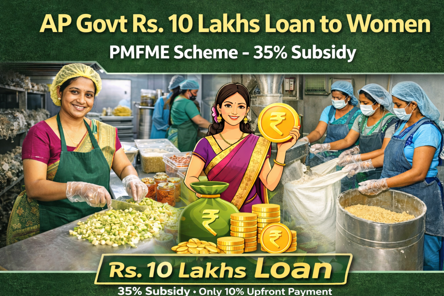 మహిళలకు గుడ్ న్యూస్: రూ.10 లక్షల వరకు రుణం – 35% రాయితీ, కేవలం 10% వాటా చెల్లిస్తే చాలు!