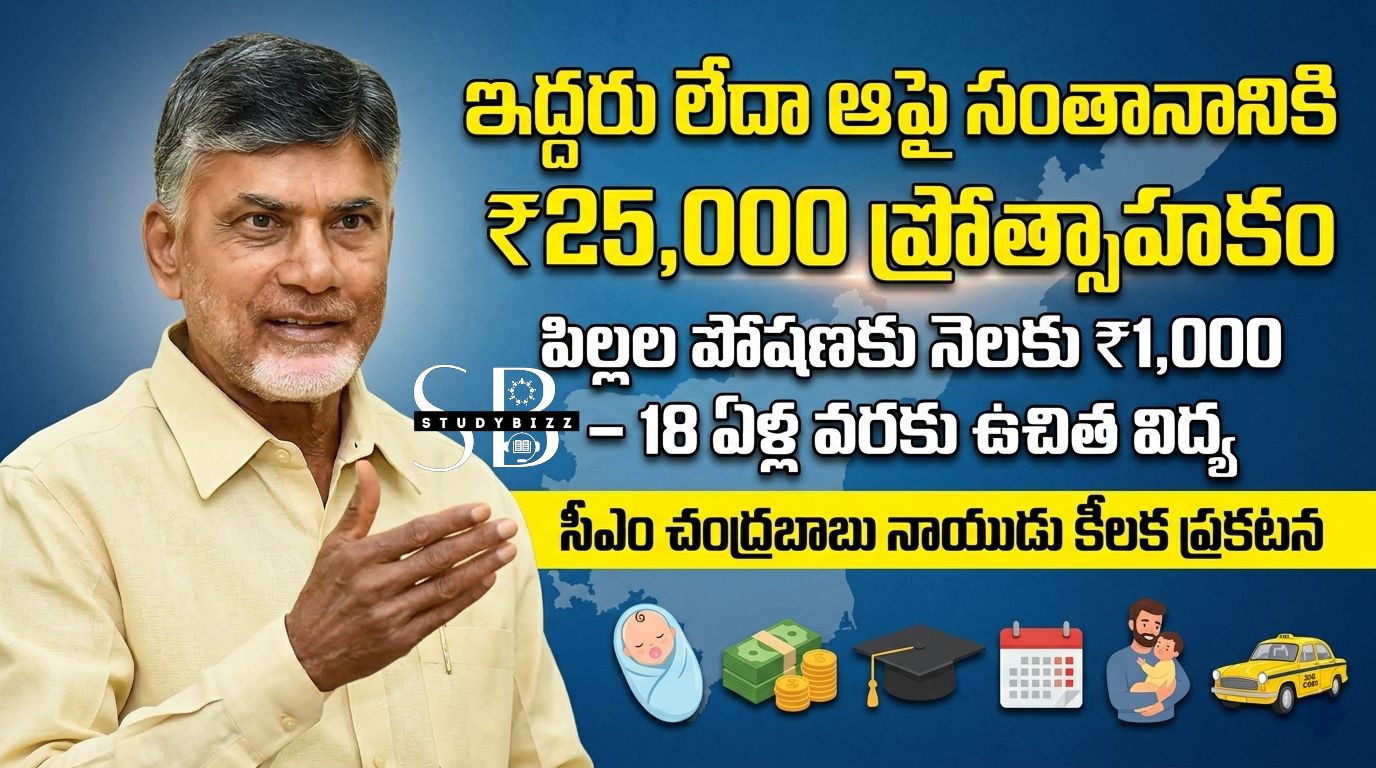 ఇద్దరు లేదా ఆపై సంతానానికి ₹25,000 ప్రోత్సాహకం – సీఎం చంద్రబాబు నాయుడు ప్రకటన