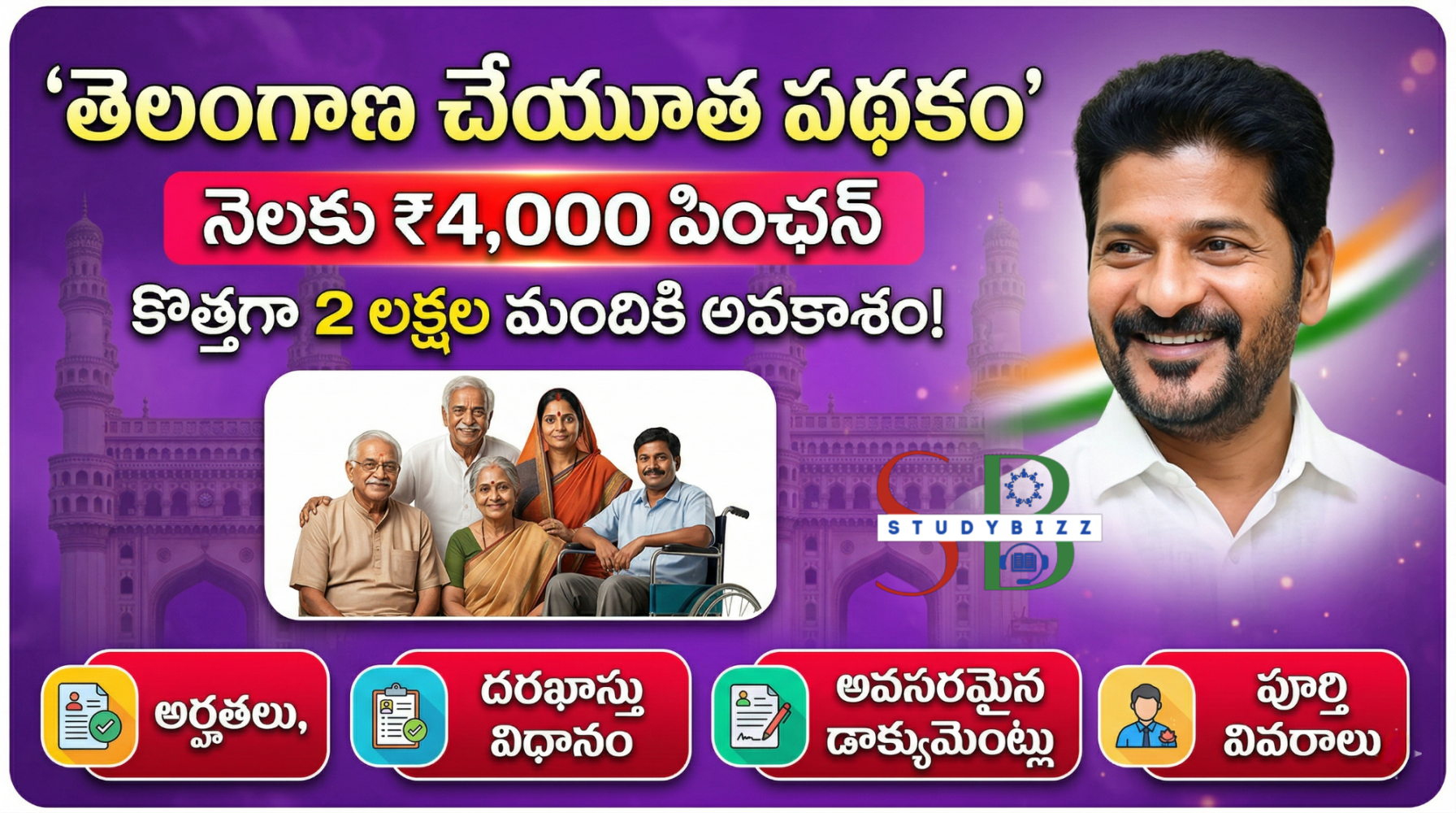తెలంగాణ చేయూత పథకం 2026: నెలకు ₹4,000 పింఛన్ – అర్హతలు, దరఖాస్తు విధానం, పూర్తి వివరాలు