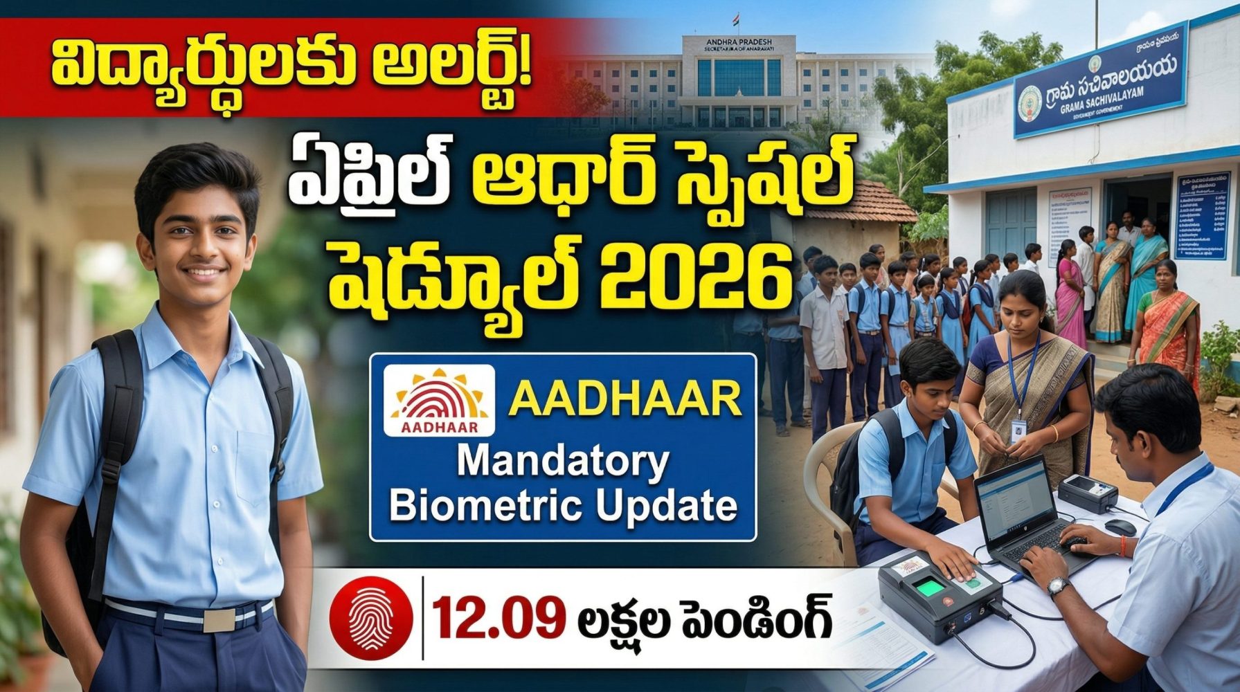 AP Aadhaar Special Camps April 2026 : ఏప్రిల్ నెల ఆధార్ బయోమెట్రిక్ స్పెషల్ క్యాంప్స్ షెడ్యూల్ విడుదల | Aadhaar Mandatory Biometric Update (MBU) – పూర్తి వివరాలు