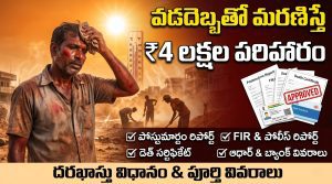 వడదెబ్బతో మరణిస్తే ₹4 లక్షల పరిహారం – తెలంగాణలో SDRF ఎక్స్‌గ్రేషియా, అవసరమైన పత్రాలు, దరఖాస్తు విధానం పూర్తి వివరాలు