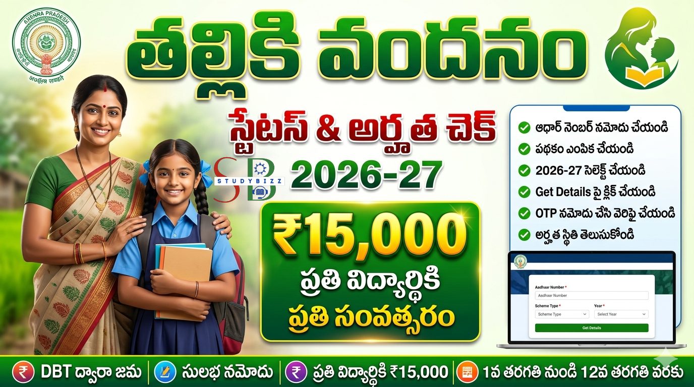 Talliki Vandanam Status Check 2026: తల్లికి వందనం అర్హత & స్టేటస్ చెక్ పూర్తి వివరాలు