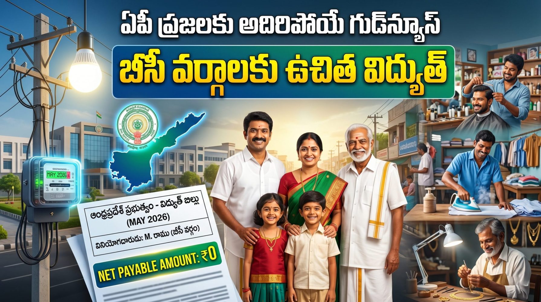 AP BC Free Power Scheme 2026: ఏపీ ప్రజలకు గుడ్‌న్యూస్.. బీసీ వర్గాలకు ఉచిత విద్యుత్ పథకం.. ఎలా దరఖాస్తు చేసుకోవాలి?