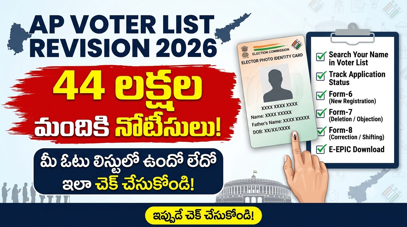 AP Voter List Revision 2026: 44 లక్షల మందికి నోటీసులు.. మీ ఓటు లిస్టులో ఉందో లేదో ఇలా చెక్ చేసుకోండి!