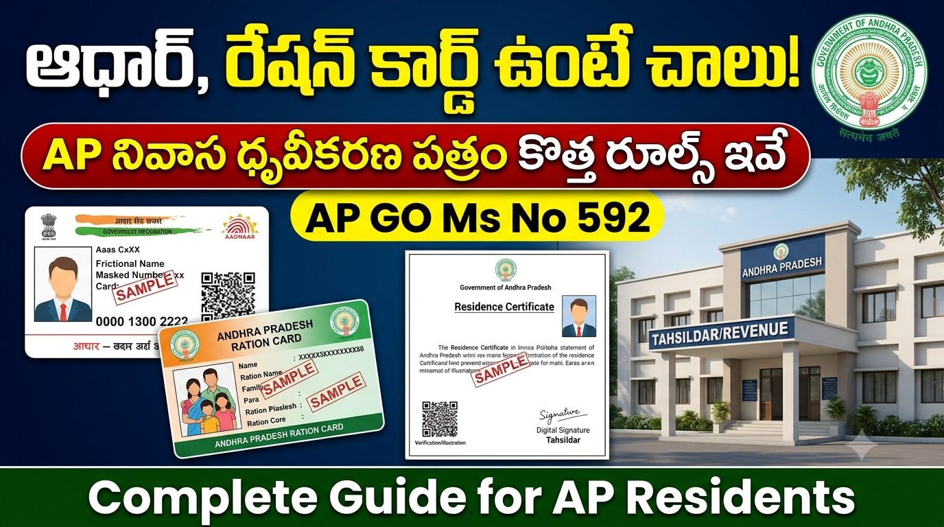 ఆధార్, రేషన్ కార్డ్ ఉంటే చాలు అనుకున్నారా? AP Residence Certificateపై కొత్త రూల్స్ ఇవే | G.O.Ms.No.592