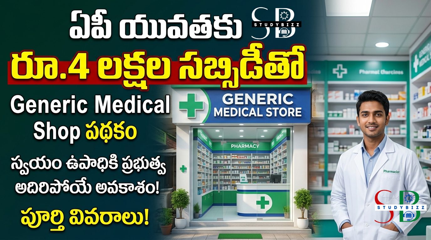 ఏపీ యువతకు రూ.4 లక్షల సబ్సిడీతో Generic Medical Shop పథకం – పూర్తి వివరాలు